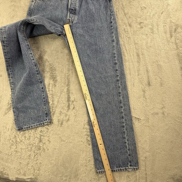 Levis 501 Jeans Mens 30x30 Blue Denim Button Fly Grunge Faded Straight Pants Y2K - Picture 8 of 16